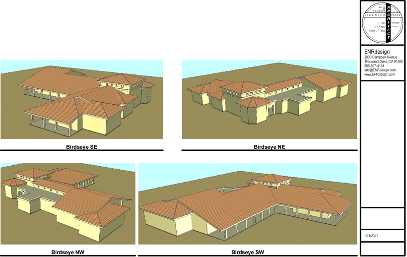 Custom Ranch House, ENR architects, Thousand Oaks, CA 91360 - CAD Renderings